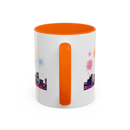 Accent Coffee Mug - Super kiddo with fireworks with text - [[{"value":"Wonderwear Kid"}]]
