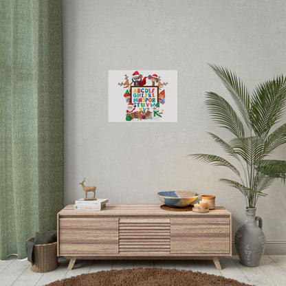 Rolled Posters - Christmas alphabet with super kiddo - [[{"value":"Wonderwear Kid"}]]