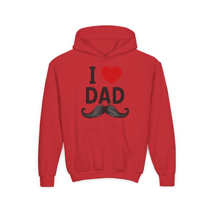 Youth Heavy Blend Hooded Sweatshirt - I love dad Printify