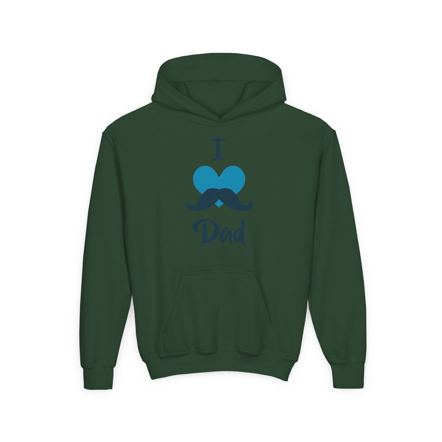 Youth Heavy Blend Hooded Sweatshirt -  I love dad - heart