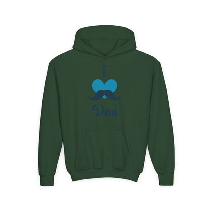 Youth Heavy Blend Hooded Sweatshirt -  I love dad - heart Printify