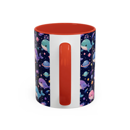 Accent Coffee Mug  (11/15 oz) - Cosmic Whale Adventure