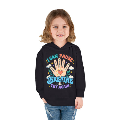 Toddler Hoodie — Pause, Breathe, Try Again Hand Guide
