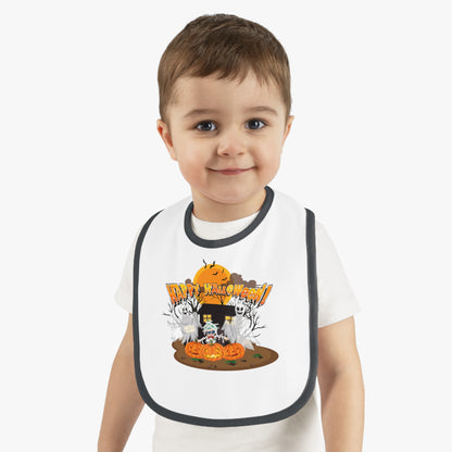 Baby Bib - Super kiddo with ghost - [[{"value":"Wonderwear Kid"}]]