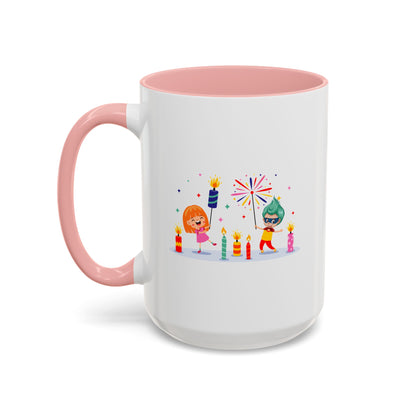 Accent Coffee Mug - Super kiddo lighting fireworks - [[{"value":"Wonderwear Kid"}]]