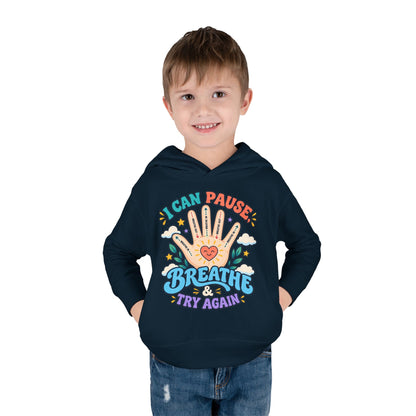 Toddler Hoodie — Pause, Breathe, Try Again Hand Guide