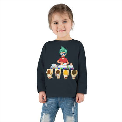 Toddler Long Sleeve Tee - Little kiddo teaching to wash dishes - [[{"value":"Wonderwear Kid"}]]