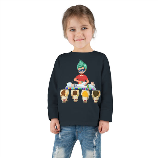 Toddler Long Sleeve Tee - Little kiddo teaching to wash dishes - [[{"value":"Wonderwear Kid"}]]