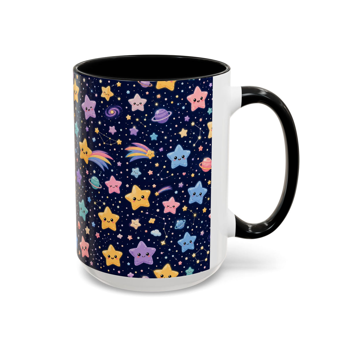 Accent Coffee Mug  (11/15 oz) - Kawaii Pastel Cosmic Night