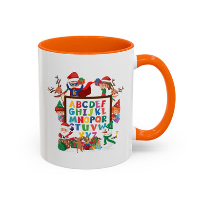 Accent Coffee Mug - Christmas alphabet with super kiddo - [[{"value":"Wonderwear Kid"}]]