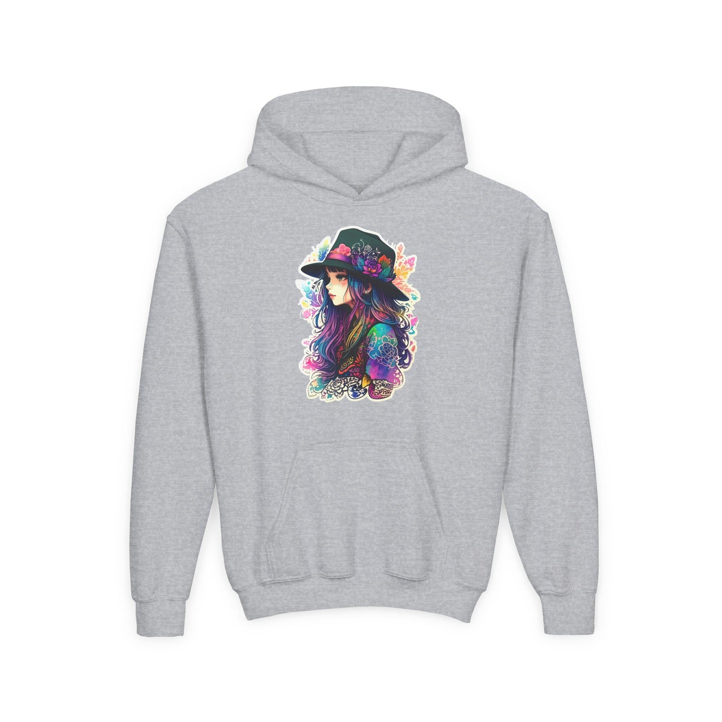 Youth Heavy Blend Hooded Sweatshirt - Beautiful Bohemian Floral