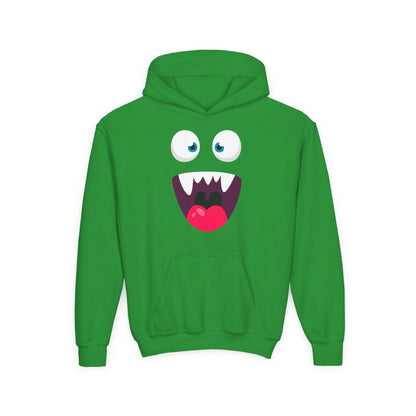 Youth Heavy Blend Hooded Sweatshirt -  Cute monsters face Printify