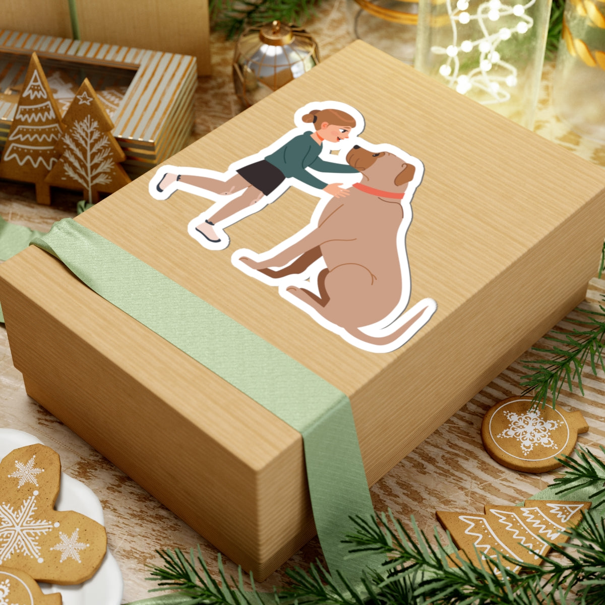 Kiss-Cut Stickers - Girl and dog