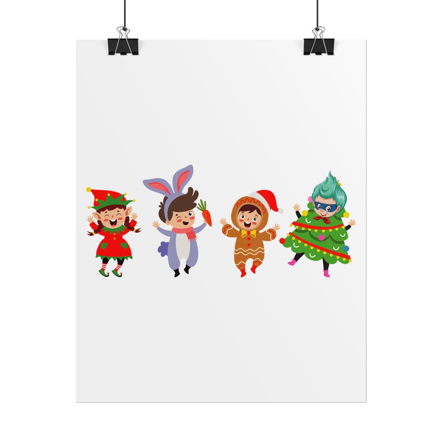 Rolled Posters - Super kiddo in christmas tree attire - [[{"value":"Wonderwear Kid"}]]