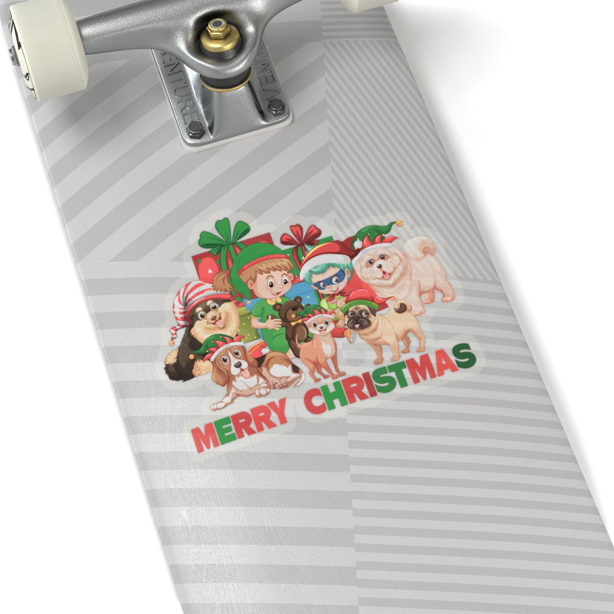 Kiss-Cut Stickers - Christmas with super kiddo pet friends with text - [[{"value":"Wonderwear Kid"}]]