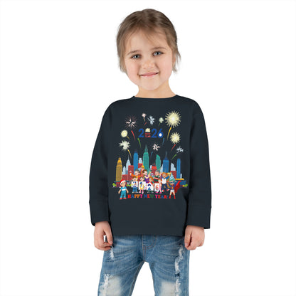 Toddler Long Sleeve Tee - Happy new year with fireworks - [[{"value":"Wonderwear Kid"}]]