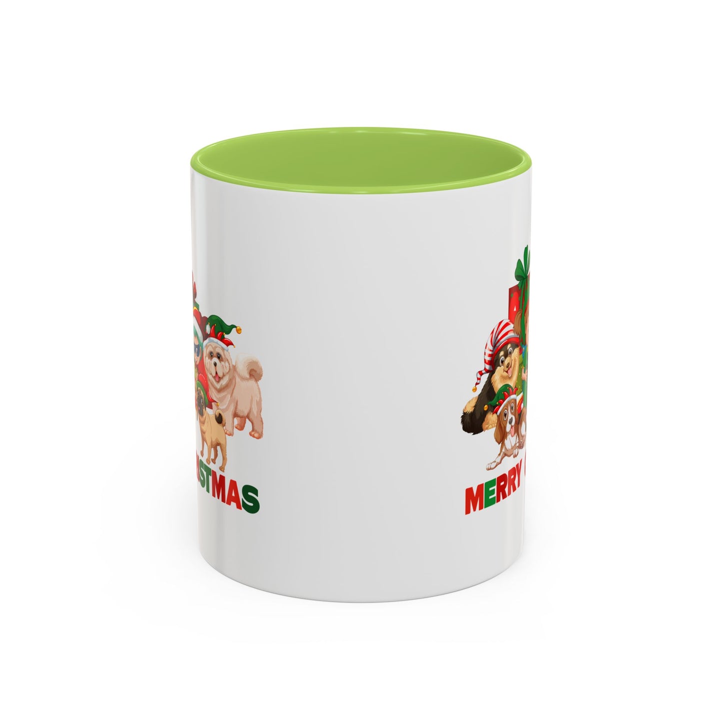 Accent Coffee Mug - Christmas with super kiddo pet friends with text