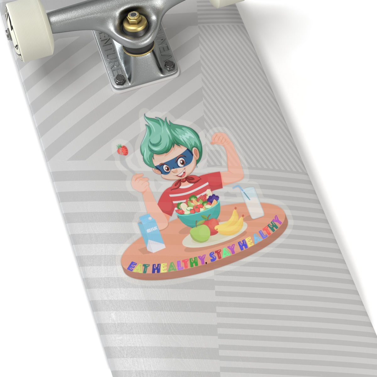 Kiss-Cut Stickers - super kiddo eating healthy food - [[{"value":"Wonderwear Kid"}]]