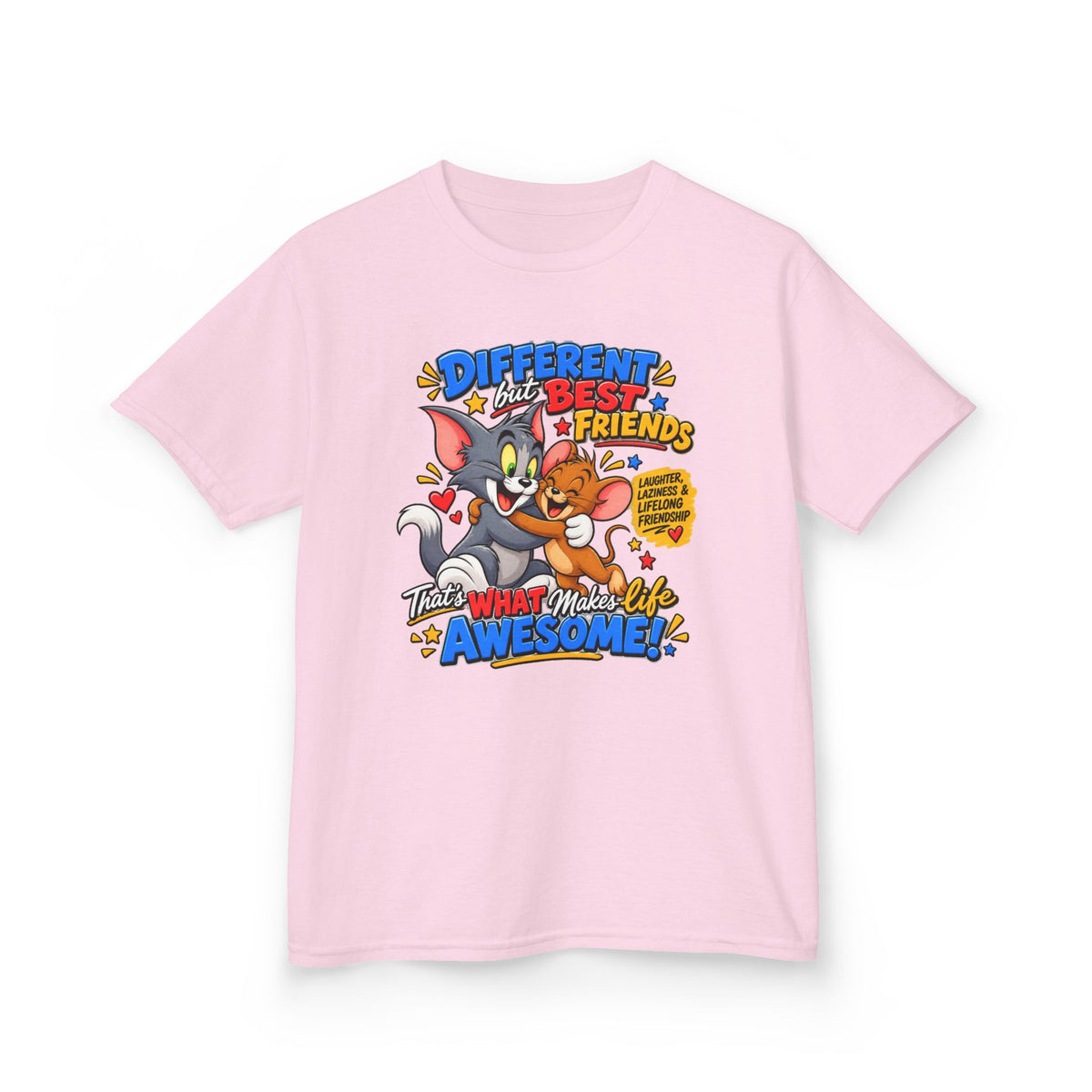 Kids Heavy Cotton™ Tee - Tom and Jerry - Different, Best Friends