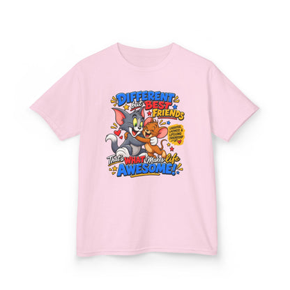 Kids Heavy Cotton™ Tee - Tom and Jerry - Different, Best Friends