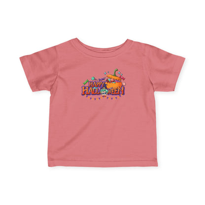 Infant Fine Jersey Tee - Happy halloween banner Printify