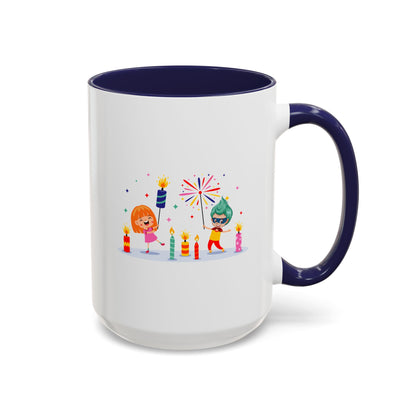 Accent Coffee Mug - Super kiddo lighting fireworks - [[{"value":"Wonderwear Kid"}]]