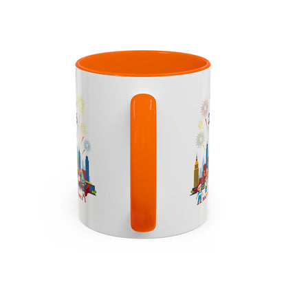 Accent Coffee Mug - Happy new year with fireworks - [[{"value":"Wonderwear Kid"}]]