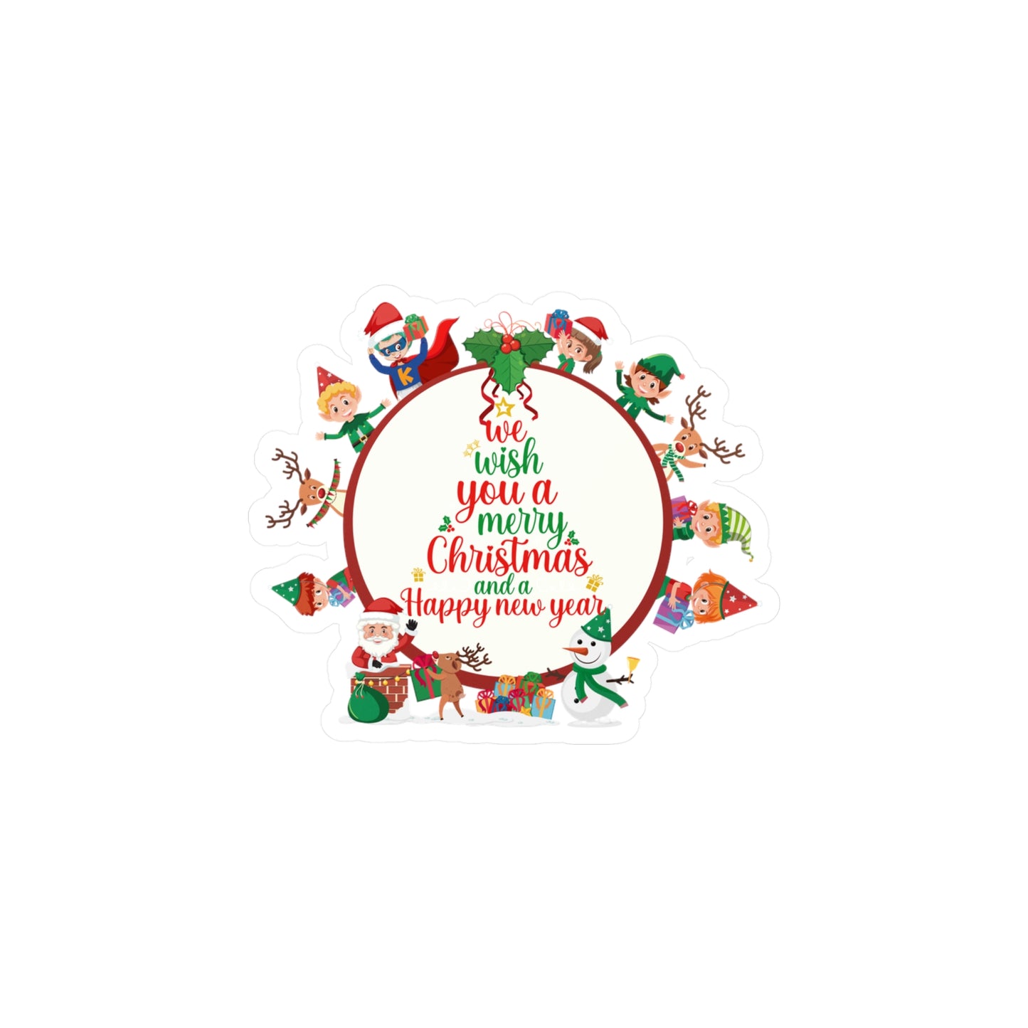 Christmas Kiss-Cut Vinyl Decals – We wish you a merry christmas - [[{"value":"Wonderwear Kid"}]]