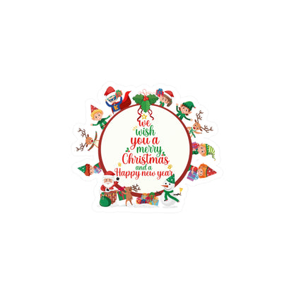Christmas Kiss-Cut Vinyl Decals – We wish you a merry christmas - [[{"value":"Wonderwear Kid"}]]
