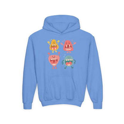 Youth Heavy Blend Hooded Sweatshirt -  Screaming monsters Printify