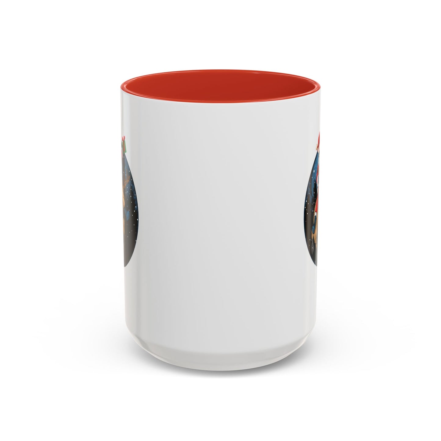 Accent Coffee Mug - Super kiddo riding a reindeer