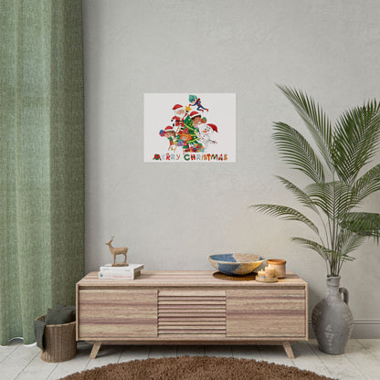 Rolled Posters - Super kiddo making christmas tree with text - [[{"value":"Wonderwear Kid"}]]