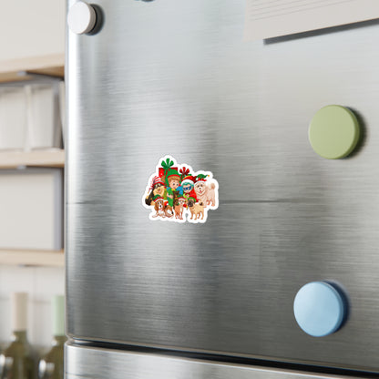 Christmas Kiss-Cut Vinyl Decals – Christmas with super kiddo pet friends without text - [[{"value":"Wonderwear Kid"}]]