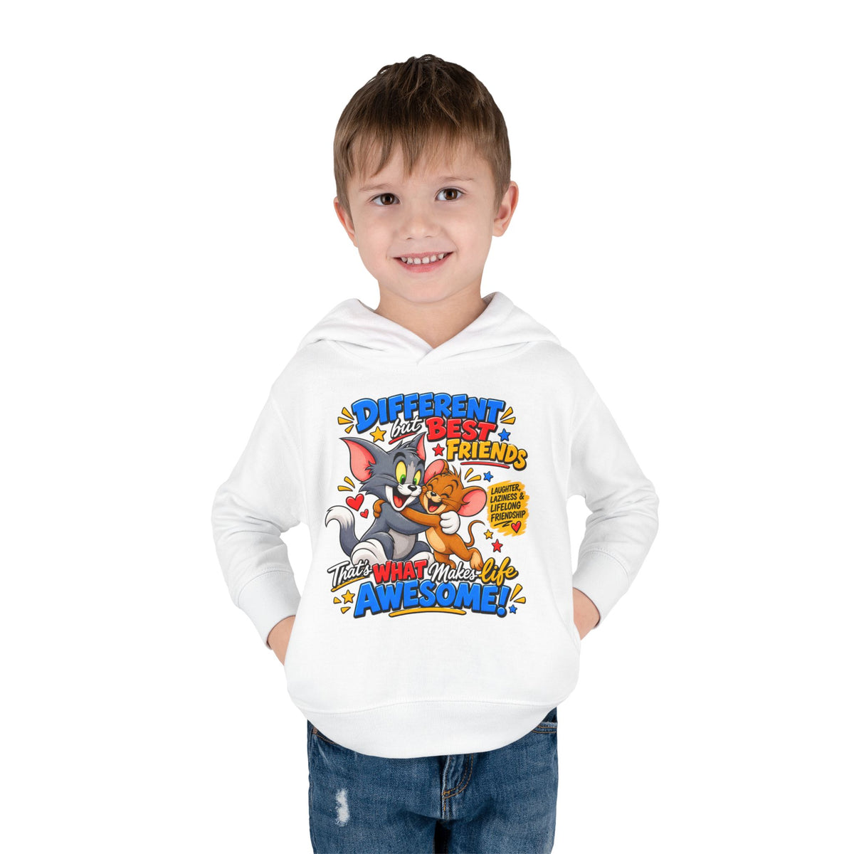 Toddler Hoodie — Tom and Jerry - Different, Best Friends