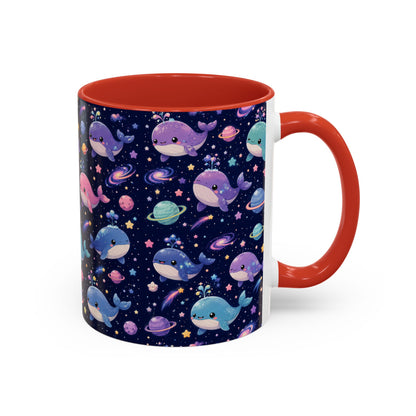Accent Coffee Mug  (11/15 oz) - Cosmic Whale Adventure