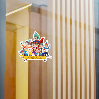 Christmas Kiss-Cut Vinyl Decals – Happy new year with friends - [[{"value":"Wonderwear Kid"}]]