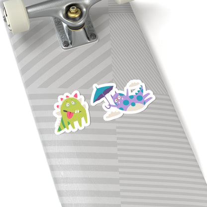 Kiss-Cut Vinyl Decals - Monsters playing Printify
