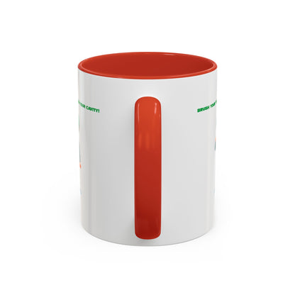 Accent Coffee Mug - Super kiddo brushing teeth - [[{"value":"Wonderwear Kid"}]]