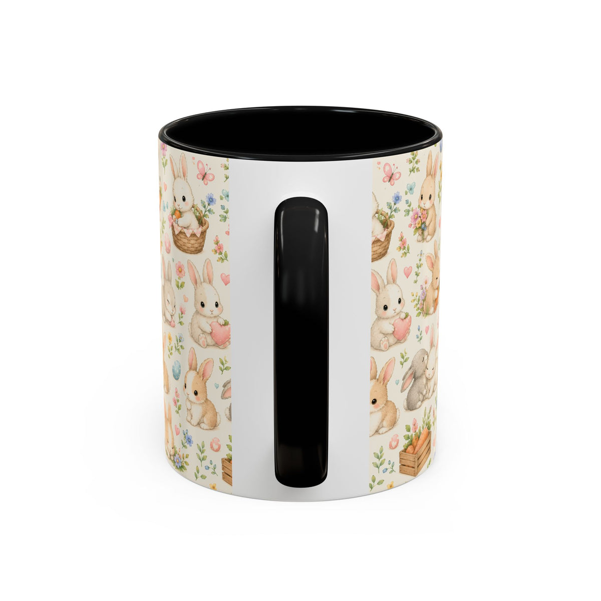 Accent Coffee Mug  (11/15 oz) - Pastel Bunny Garden Easter