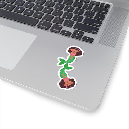Kiss-Cut Stickers - mermaid green tail Printify