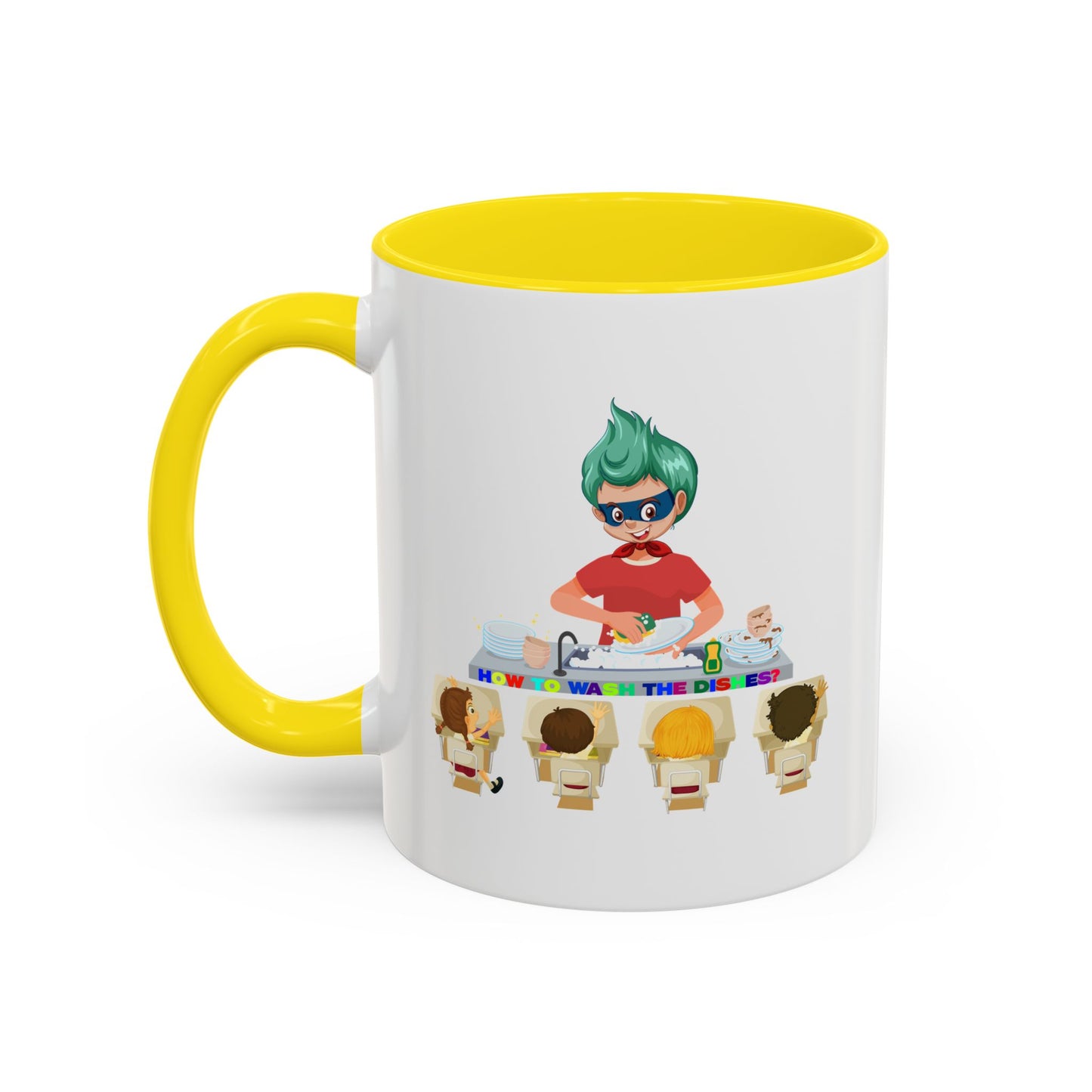 Accent Coffee Mug - Little kiddo teaching to wash dishes