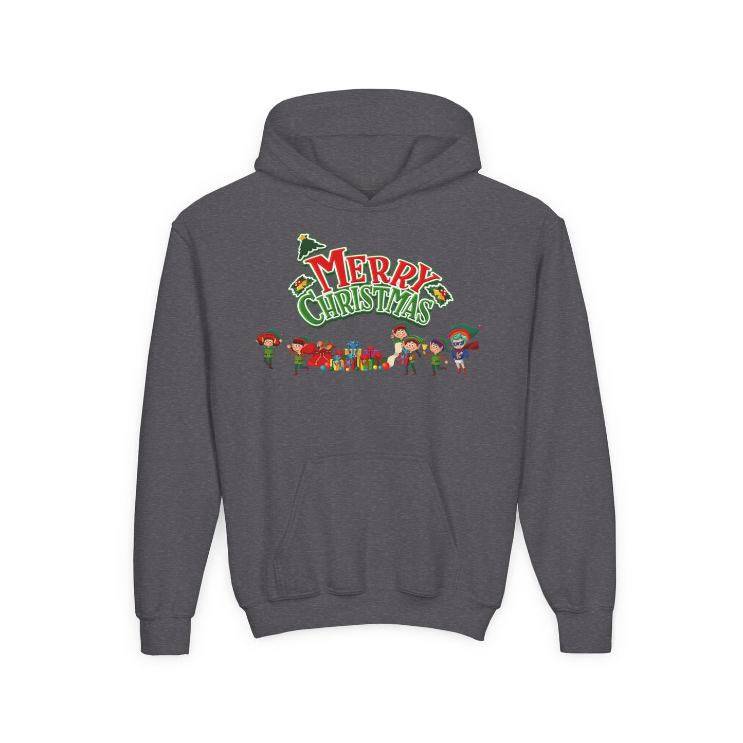 Youth Heavy Blend Hooded Sweatshirt - Merry christmas from super friends