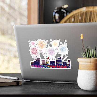 Christmas Kiss-Cut Vinyl Decals – Super kiddo with fireworks with text - [[{"value":"Wonderwear Kid"}]]
