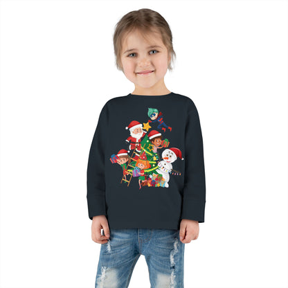 Toddler Long Sleeve Tee - Super kiddo making christmas tree - [[{"value":"Wonderwear Kid"}]]