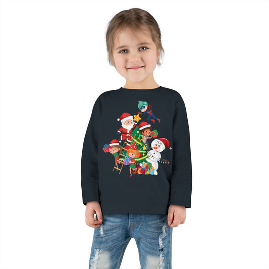 Toddler Long Sleeve Tee - Super kiddo making christmas tree - [[{"value":"Wonderwear Kid"}]]