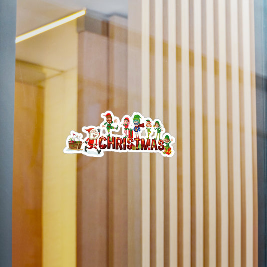 Christmas Kiss-Cut Vinyl Decals – Christmas with santa claus and friends