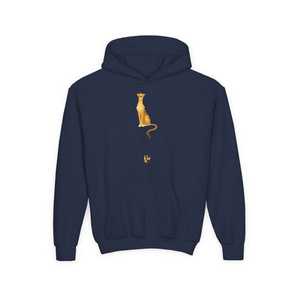 Youth hoodie with bold tiger design Printify