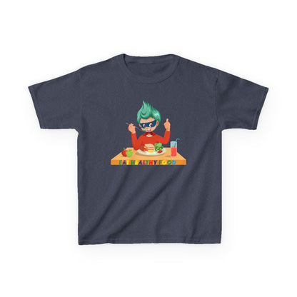 Kids Heavy Cotton™ Tee - Super kiddo eating healthy breafast - [[{"value":"Wonderwear Kid"}]]