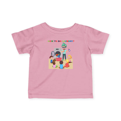 Infant Fine Jersey Tee - super kiddo teaching laundry - [[{"value":"Wonderwear Kid"}]]
