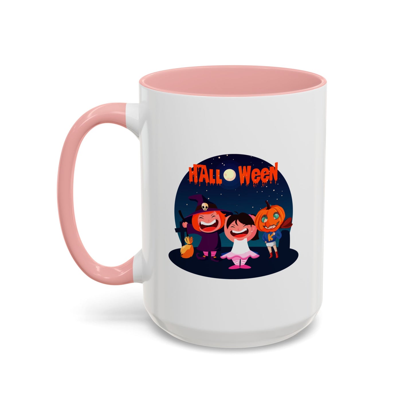 Accent Coffee Mug - Super kiddo wearing pumpkin